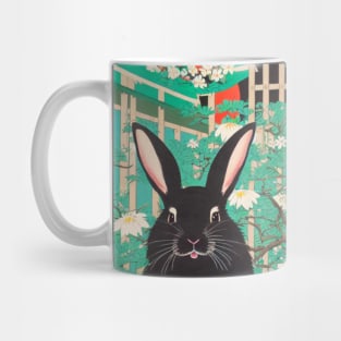 Retro Sunset Vintage Rabbit Loves Plants Wild Bunny Mom Mug